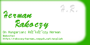 herman rakoczy business card